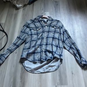 flannel, blue and gray,small, lucky brand